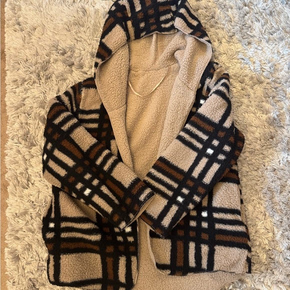 Jackets & Blazers - Reversible Hooded Sherpa Jacket